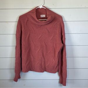 Poof Apparel knitted sweater pink women's size large‎